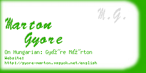 marton gyore business card